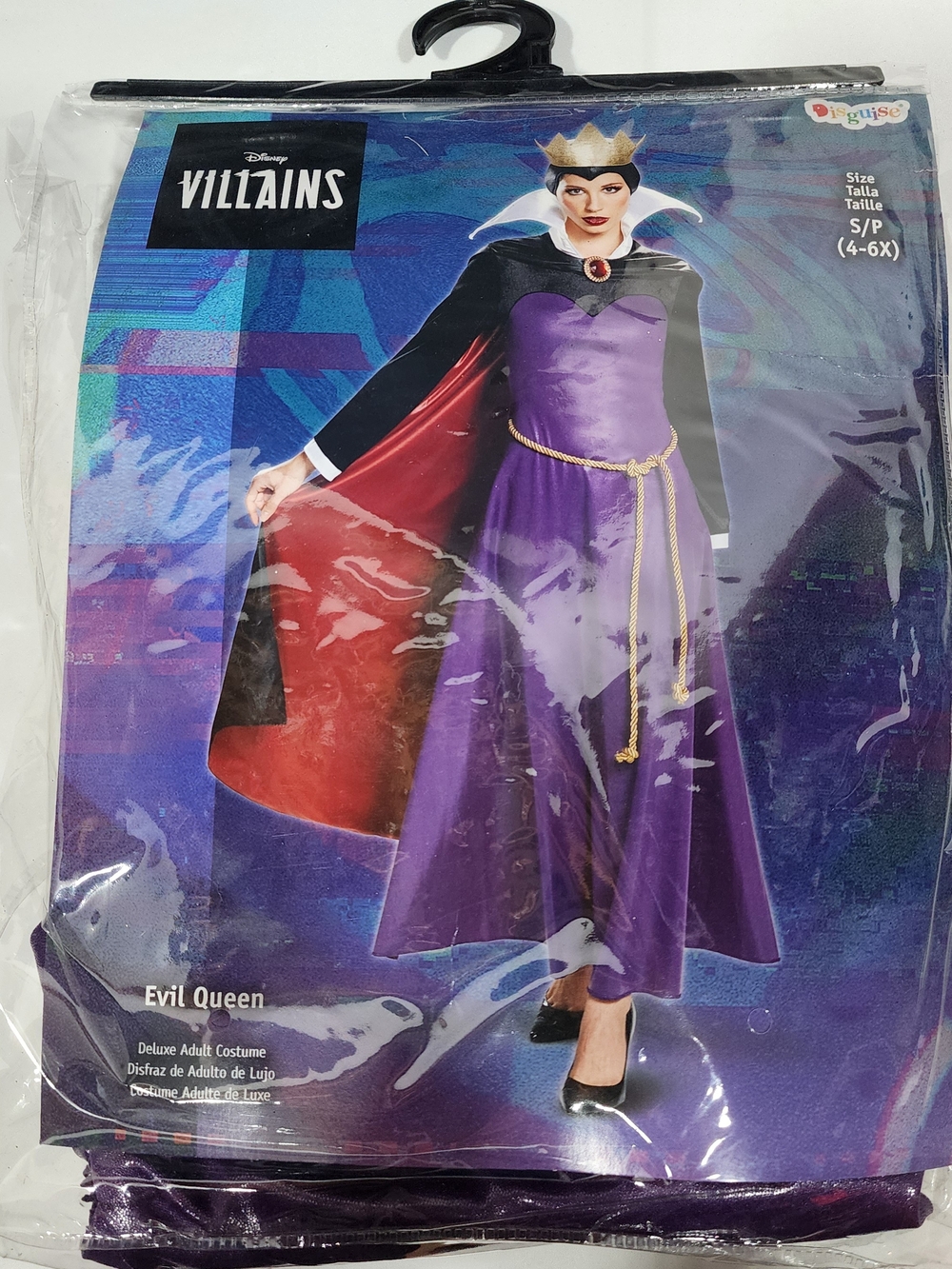Disney Villains Evil Queen Halloween  Costume Deluxe Adult Costume S/P (4-6)